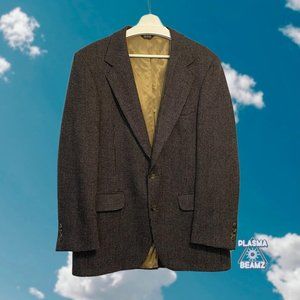 Vintage Bill Blass Boxy Navy Plaid Blazer 44Reg